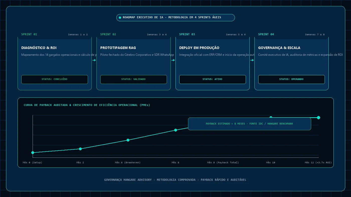 Quadro executivo de governança e roadmap de maturidade de IA